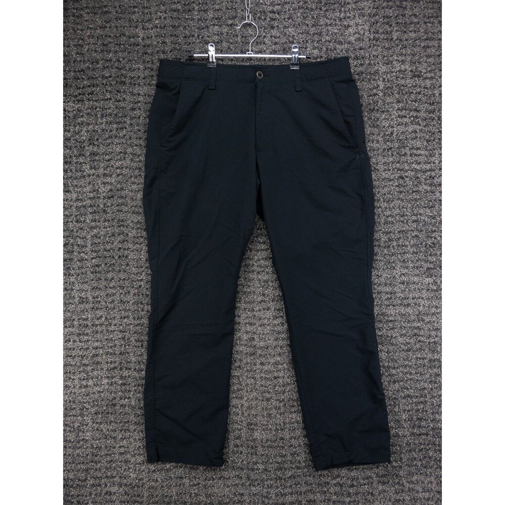 Under Armour Pants Mens 38x30 Actual 36x29.5 Black Match Play Stretch Chino Golf